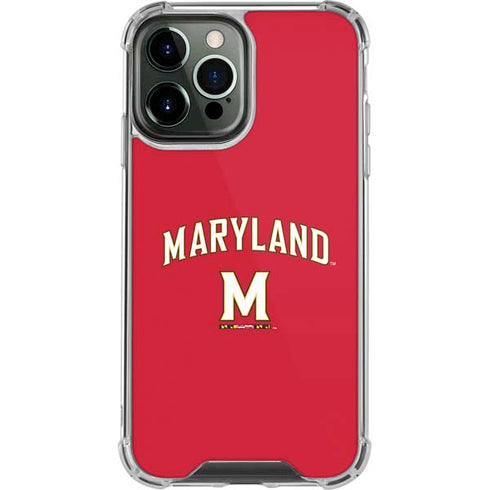 University of Maryland Collegiate Text Red iPhone 13 Pro Max Clear Case